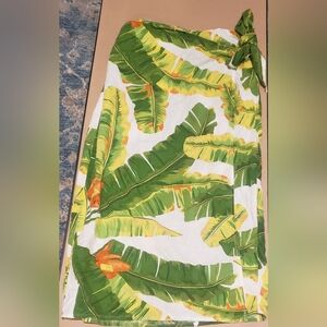 Linen Palm Tree Wrap Skirt Sz S Cynthia Rowley